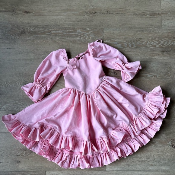 Flower Girl Wedding Birthday Party Cotton Ruffle Toddler Dress Victorian 3T - Picture 1 of 15